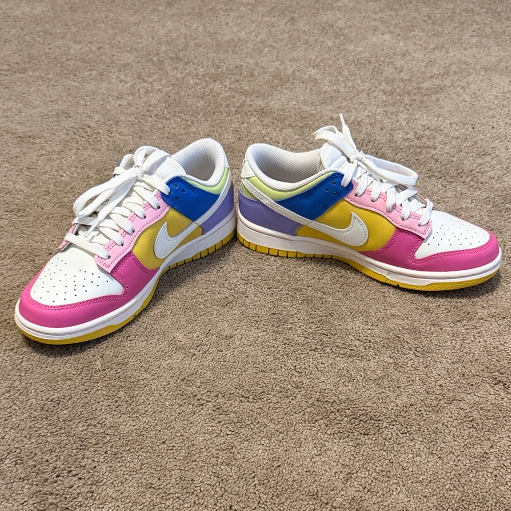 Nike Dunk Low Women's Sneakers - Pink, Yellow, Blue